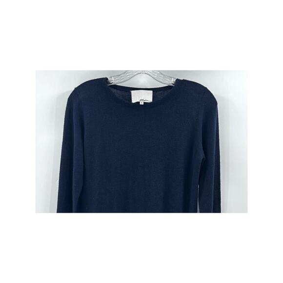 3.1 Philip Lim Designer Coquette Navy Blue Black Ruffle Cuff Sweater Small Round - Picture 3 of 12